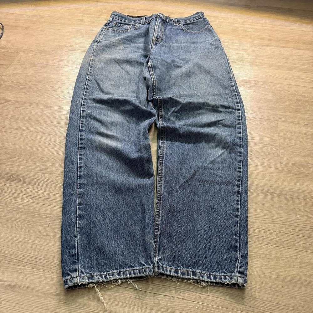 30x30 Blue Distressed Straight Leg Jeans Y2K 2000s